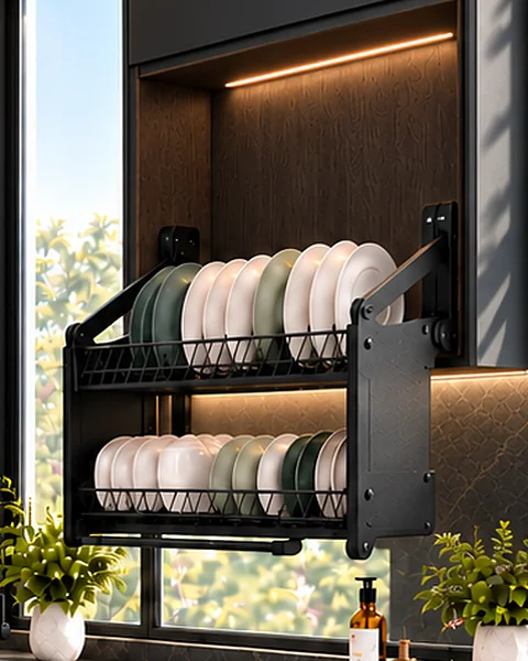 Vaseria dish rack lowered with plates